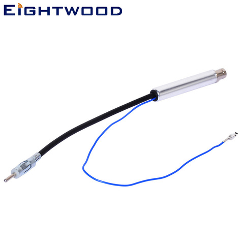 Eightwood Auto Inline Antenna FM AM Stereo Radio Signal Amplifier Booster ISO Connector to DIN 41585 Male to Female Power Input ► Photo 1/4