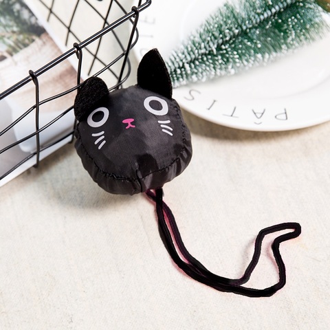 Black Cat Eco Friendly Ladies Gift Foldable Reusable Tote Cute Animal Owl Shape Folding Shopping Bag Portable Travel Shoulde ► Photo 1/6