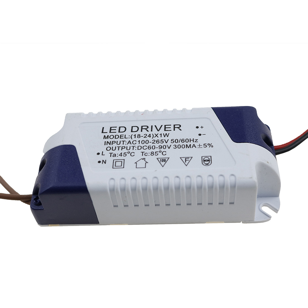 LED External Driver 300mA (18-24)x1W DC 60V ~ 90V Led Driver 18W