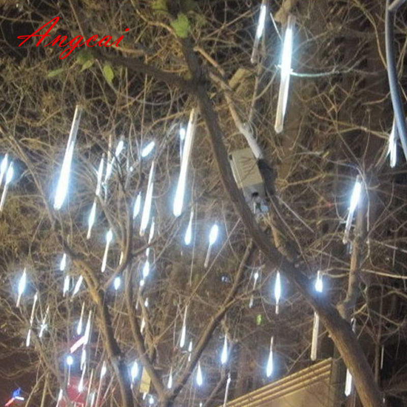 30cm 144 LED Lights 8 Tubes Meteor Shower Rain Snowfall Tree Garden XMAS Outdoor 