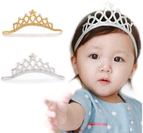 Crown Birthday party baby girl headband Infant hair accessories clothes band newborn Headwear tiara headwrap hairband Gift  ► Photo 1/6