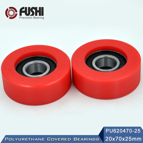 PU 6204 Polyurethane Covered Bearing 20*70*25 mm ( 2 Pcs ) Shaft 20mm PU620470-25 Urethane Cover PU6204 Bearings ► Photo 1/1