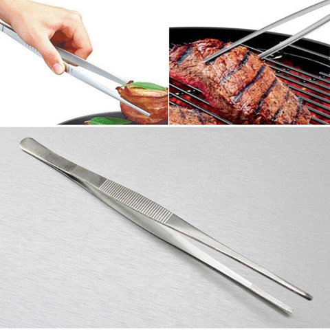 1Pc Multiple types Professional Chef Plating Tweezer Presentation Serving  Stainless Steel Tongs Offset Kitchen Seafood Tool ► Photo 1/6