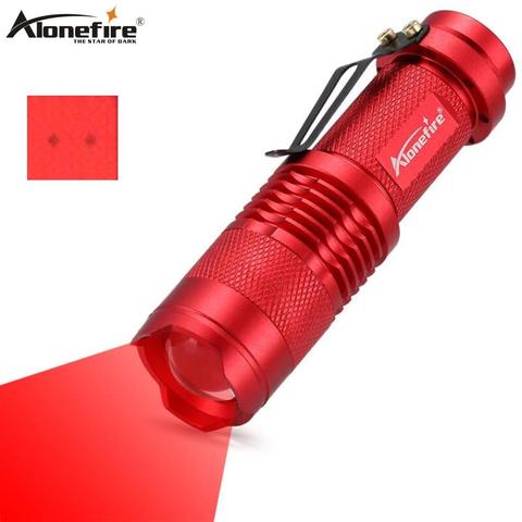 AloneFire SK68 Red Light Flashlight Red Hunting Tactical Torch bees Fishing blood vessels Hotel camera Detector light AA battery ► Photo 1/6
