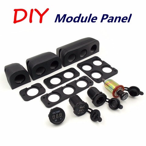 DIY Module Panel Splitter Car Power Adapter Can Choose Cigarette Lighter Socket, Voltmeter,5V 2.1A USB Car Charger,Panel ► Photo 1/6