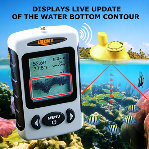 FFW-718 lucky Wireless Fish Finder English Version Live-Update 120M Operational Range 40M Depth fish finder sonar echo sounder ► Photo 1/6