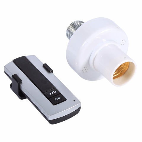 E27 Screw Wireless Remote Control Lamp Holder Light Socket Bulb Switch Converter Splitter with Remote Controller Bracket Set ► Photo 1/6