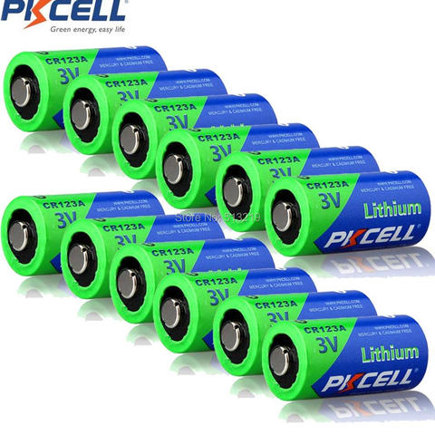 12Pcs PKCELL 3V Battery CR123A CR123 123A CR17345 KL23a VL123A DL123A 5018LC EL123AP Li-MnO2 Lithium batteries LED Flashlight ► Photo 1/6