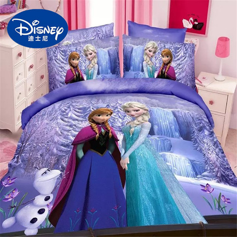 Disney Frozen Print Bed Sheet Set, Princess Duvet Cover Twin