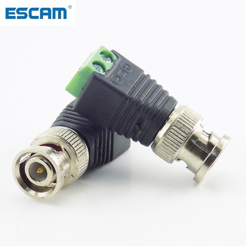 ESCAM 2x Coax CAT5 BNC Male Connector Plug DC Adapter Balun Connector for CCTV Camera Security System Surveillance Accessories ► Photo 1/6