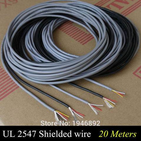 20M UL 2547 28/26/24 AWG Multi-core control cable copper wire shielded audio cable headphone cable signal line ► Photo 1/6