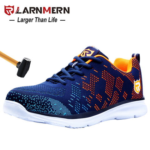 LARNMERN Lightweight Breathable Men Safety Shoes Steel Toe Work Shoes For Men Anti-smashing Construction Sneaker With Reflective ► Photo 1/6