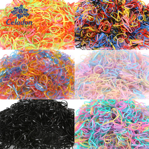 About 1000pcs/bag 2022 New Child Baby Hair Holders Rubber Bands Elastics Girl's Tie Gum Braids Hair Accessories ► Photo 1/6