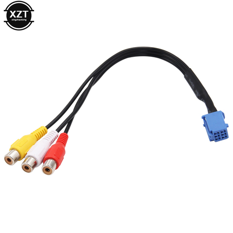 1pc RCA Adapter VTR Cable 6 Pin Blue AV Port Cable For Toyota for Car ► Photo 1/1