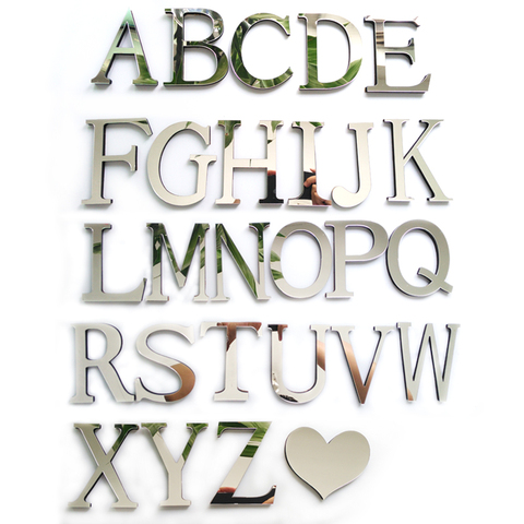 2022 New Acrylic Mirror 3D DIY wall stickers stickers English letters home decoration  creative personality Special ► Photo 1/6