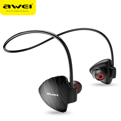 AWEI A847BL IPX4 Waterproof Sport Wireless Bluetooth Earphones CSR Chip HD Sterep Sound Neckband 17g With Microphone For Running ► Photo 1/6