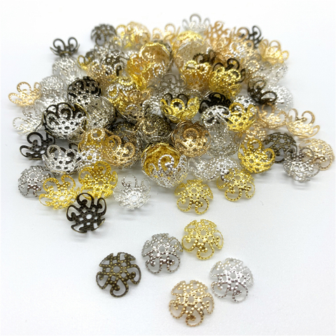 100pcs/Lot 10mm Flower Torus Shape Alloy Beads Caps Jewelry Findings Spacer Beads For Jewelry Making Charms Necklace Bracelets ► Photo 1/6