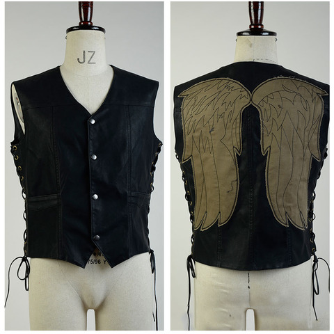 The Walking Dead Daryl Dixon Vest angel Wings Jacket Motorcycle Vest Halloween Cosplay Costume For Adult Men Full Set Costume ► Photo 1/5