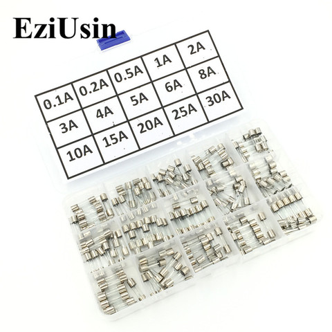 15Kinds 150pcs 5*20 Fast-blow Glass Tube Fuses Car Glass Tube Fuses Assorted Kit 5X20 with Box fusiveis 0.1A-30A Household Fuses ► Photo 1/6