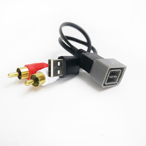 Biurlink Car Factory Stereo USB/RCA Male Port USB RCA Wire For Nissan Qashqai Tenna Grey Port ► Photo 1/3