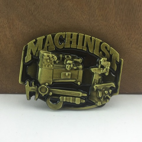 BuckleClub wholesale retro western machinist TOOL jeans gift belt buckle FP-02891-1 antique brass FINISH 4cm width loop ► Photo 1/6