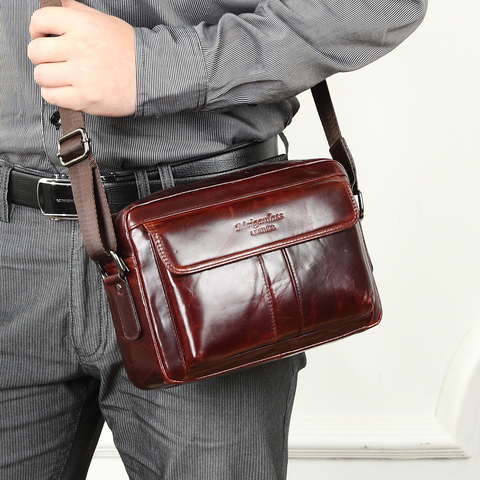 MEIGARDASS Genuine Leather Messenger Bag Men Shoulder Bag Business Male Travel Crossbody Bags for Men 7.9 inch iPad Handbags ► Photo 1/6