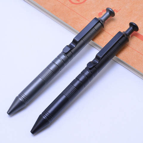 Outdoor camp travel metal ballpoint clip Pen gift for man woman writing,Tactical gear Automatic Signature Press Pen EDC ► Photo 1/3