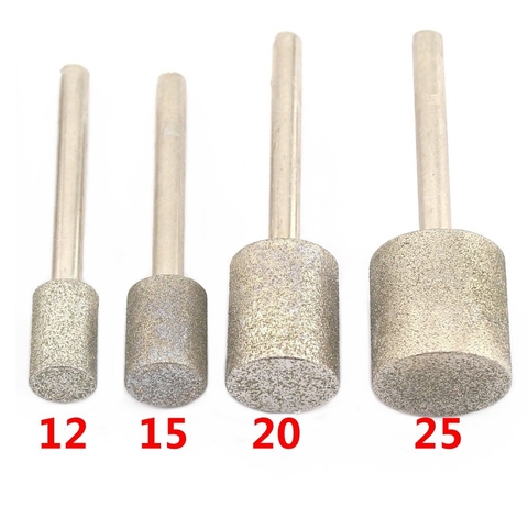 12-40mm Grit 80 Coarse Cylinder Diamond Grinding Head Bit Cylindrical Points Coated Jade Carving Burrs Lapidary Tools for Stone ► Photo 1/6