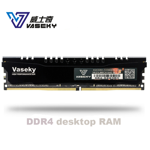 Vaseky 4GB 8GB 4G 8G PC Memory RAM Memoria Module Computer Desktop PC4 DDR4 2133 2400 2133MHZ 2400MHZ DIMM 19200 17000 16gb 32gb ► Photo 1/6