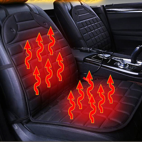 Heated Car Seat Cover Cushion 12V Seat Heater Warmer Pad Black