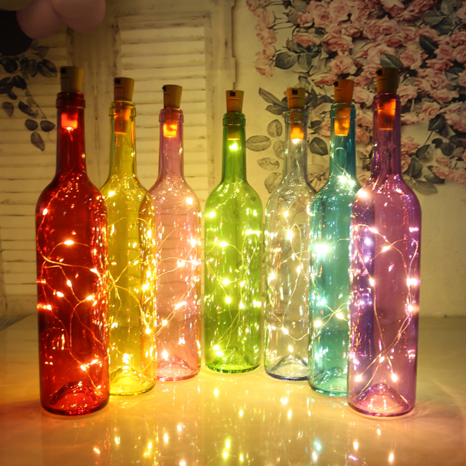 Lot 10/20 20-Leds Cork Shaped Lights String Wine Bottle Lamp Party Home Decor 2M 