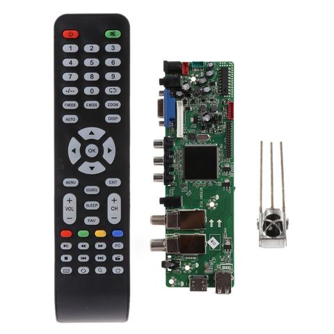 DVB-S2 DVB-T2 DVB-C Digital Signal ATV Maple Driver LCD Remote Control Board Launcher Universal Dual USB Media QT526C V1.1 T. S5 ► Photo 1/6