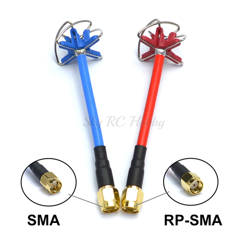 FPV 5.8Ghz 3dBi Cloverleaf FPV Antenna RP-SMA / SMA For Aomway TX/RX VTX Transmitter Receiver FPV Quad Camera Drone ► Photo 1/6