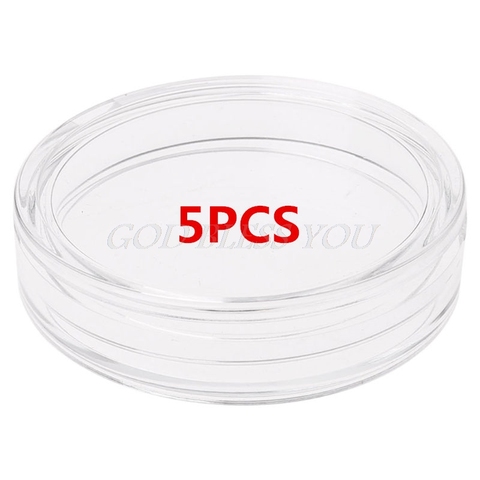 5PCS 38.6mm Clear Round Acrylic Coin Capsule Storage Box Holder Case For Silver 2 oz Drop Shipping ► Photo 1/6