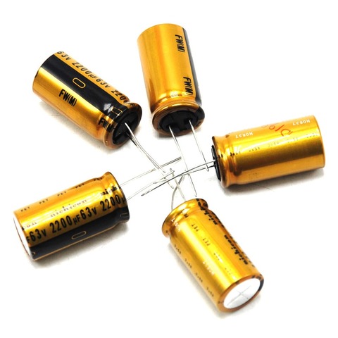 5pcs Nichicon FW 2200uF 63V Audio Electrolytic Capacitor good for Amplifier ► Photo 1/1