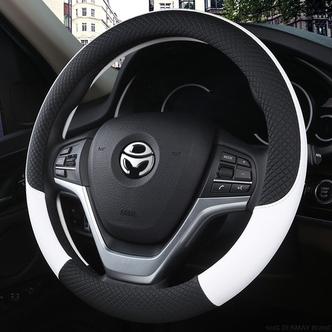 100% DERMAY Brand Leather Car Steering Wheel Cover for Kia Sportage 2000-2022 Kia Sportage 4 Sportage 2009 Auto Accessories ► Photo 1/6