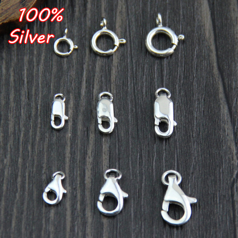 4pcs 100% 925 Sterling Silver Color Lobster Clasp Hooks for Necklace&Bracelet Chain DIY Fashion Jewelry Making Findings ► Photo 1/6