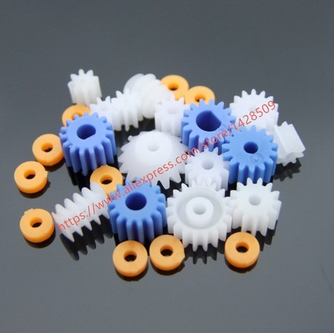 16 Pcs Different Type Mini Plastic Gear 0.5 Modulus Plastic Bearing Gear Set DIY Worm Gear Axle Gear ► Photo 1/1