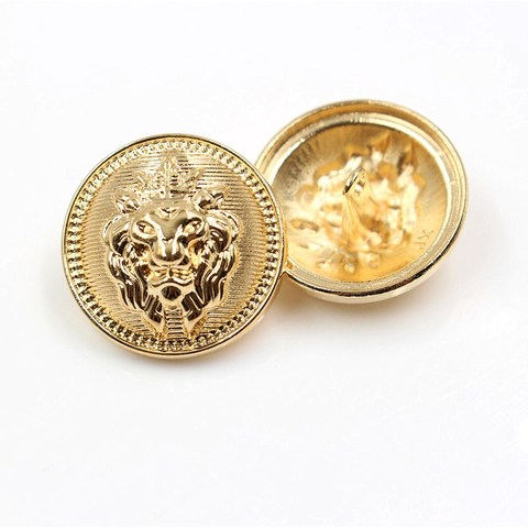 10pcs/lot Lion head metal button Gold for clothing sweater coat decoration shirt buttons accessories DIY JS-0239 ► Photo 1/6