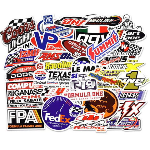 100Pcs Car & Moto Modified Brand Logo Series Sticker Pack Vinyl Stickers  for Laptop,Car,Moto,Skateboard,Bike,Luggage Graffiti Decal for