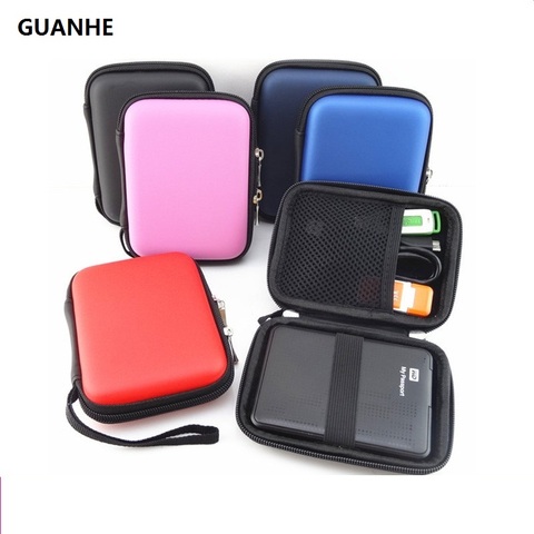 GUANHE 2.5 inch external hard drive case with zipper durable nylon hard carrying case pouch bag carry case hard disk earphone ► Photo 1/6