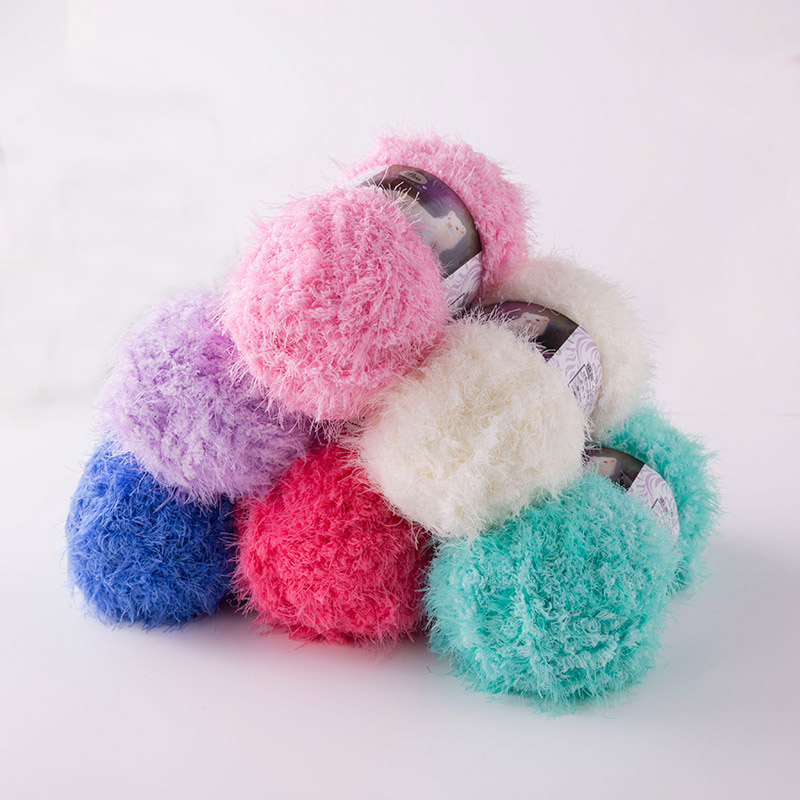 50g Ball Yarn Chunky Hand Mink Cashmere Knit Crochet Fluffy Wool Colorful Yarn