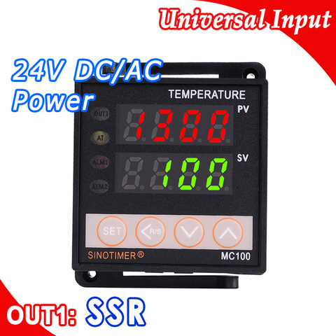 PID Temperature Controller Digital Thermostat Regulator in 24V DC AC Output for SSR Thermocouple K or J Sensor Input Voltage ► Photo 1/6