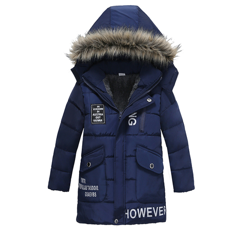 Warm Thickening Winter Fur Collar Child Coat Kids Outerwear Windproof Baby Boys Girls Jackets For 3-8 Years Old ► Photo 1/6
