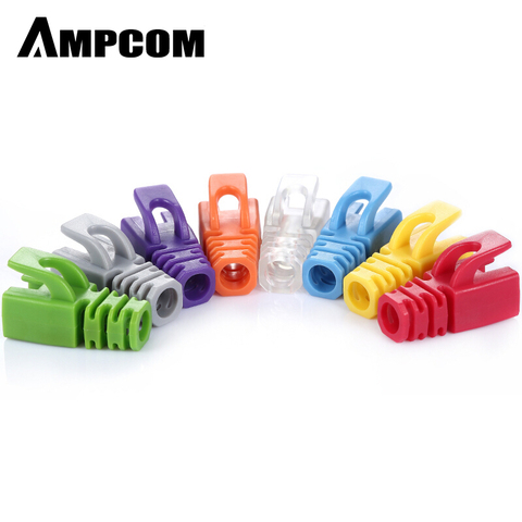 AMPCOM RJ45 Ethernet Network Cable Strain Relief Boots Cable Connector Plug Covers for CAT5 CAT5e CAT6 (Plastic) ► Photo 1/6