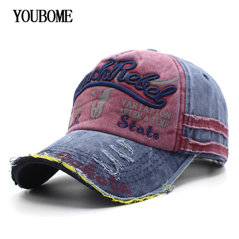YOUBOME Baseball Cap Hats For Men Women Brand Snapback Caps MaLe Vintage Washed Cotton Embroidery Casquette Bone Dad Hat Caps ► Photo 1/6