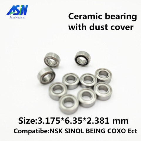 High Quality 10pc SR144 high speed handpiece ceramic bearings nsk tosi coxo compatible Dental Bearings 3.175*6.35*2.381 mm ASIN ► Photo 1/6