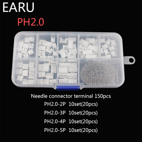 230pcs XH2.54 PH2.0 2p 3p 4p 5 pin 2.54mm 2.0mm Pitch Terminal Kit Housing Pin Header JST Connector Wire Connectors Adaptor ► Photo 1/6