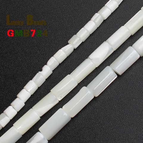 Tubular Beads White Mother Of Pearl Mop Shell Beads Loose Beads For Jewelry Making Bracelet Necklace Charm 15 inches Diy Jewelry ► Photo 1/3