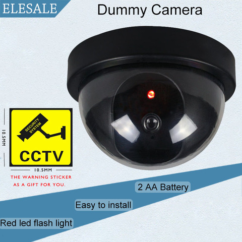 Black Plastic Housing Fake Camera Two AA Battery LED Dummy Security Camera Ir Led Dome CCTV Camera Surveillance Camera ► Photo 1/6
